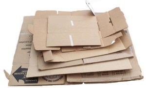 Flattened cardboard and paperboard accepted at the recycling centre