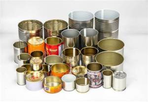 Tin food cans for recycling